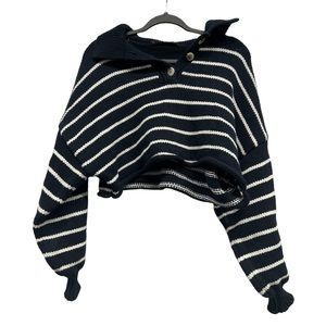 ZARA-Knit Striped Cropped Sweater